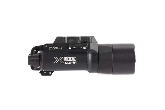 SureFire X300U weapon light features a tough anodized black finish with ambidextrous activation switches